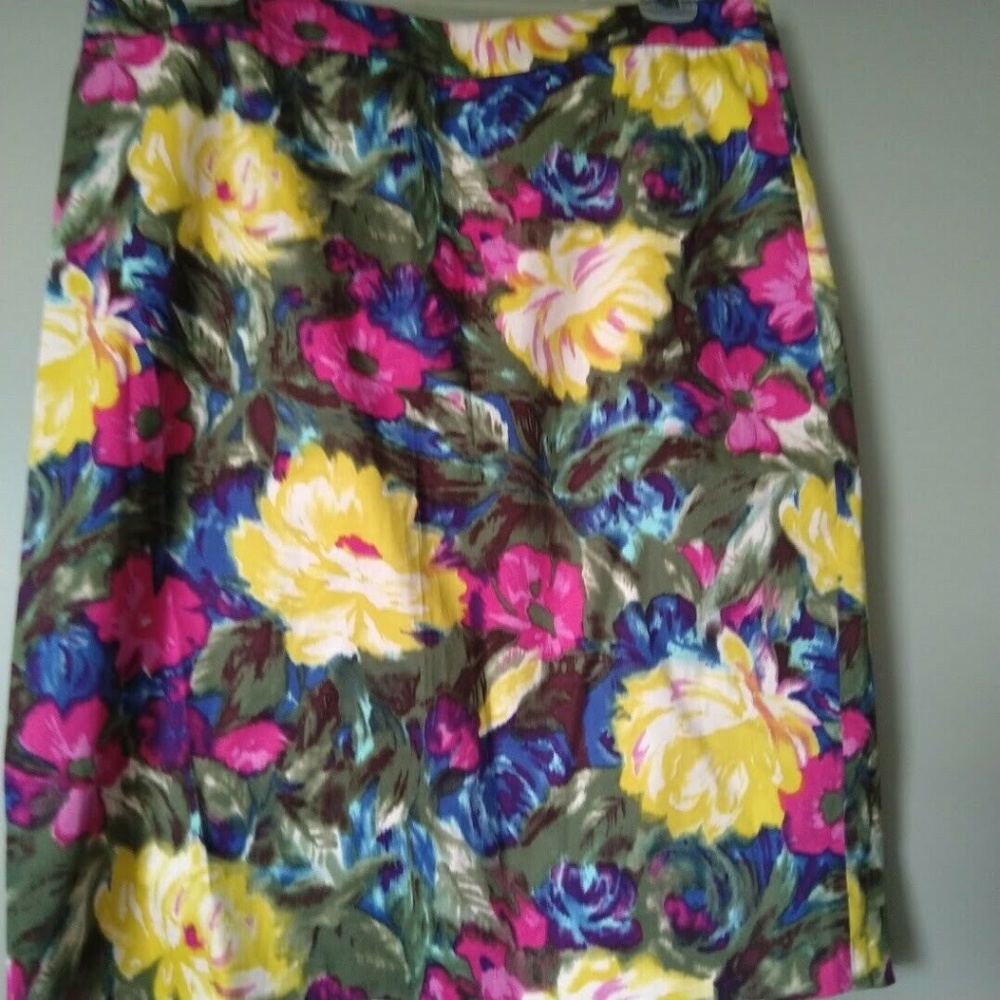 Gap Skirt Cotton Sz 10 Multicolor Print